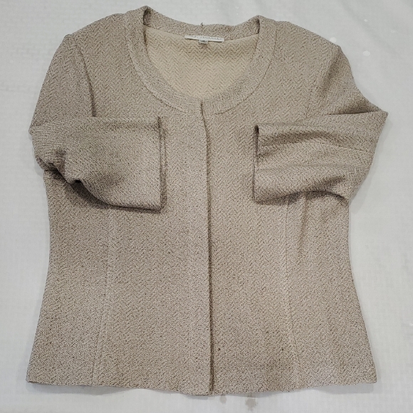 St. John Beige Textured Jacket Sz 12 - Picture 10 of 17